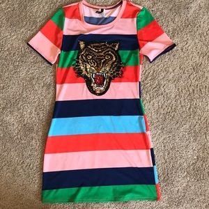 Tiger Striped Mini Dress
